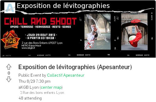 Exposition de lévitographies au restaurant AKGB (2013)