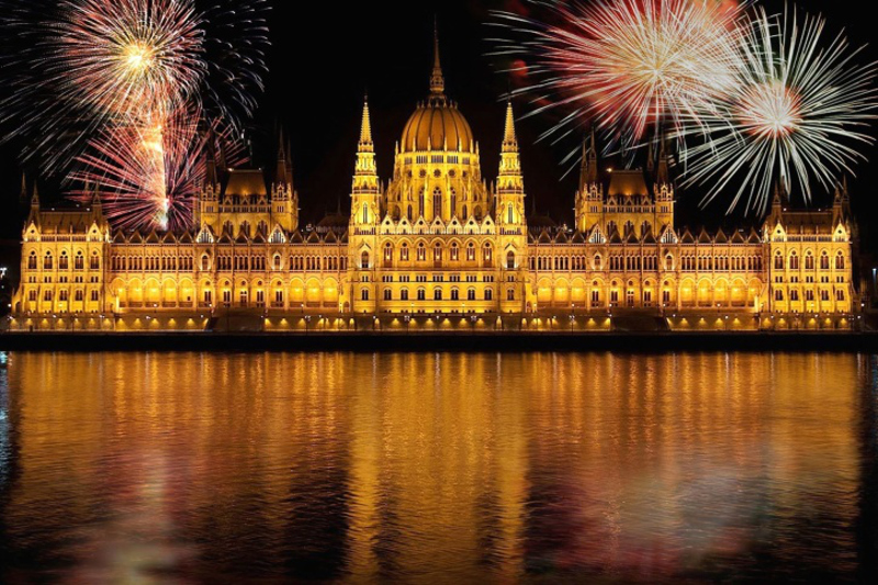 Fireworks with scenery