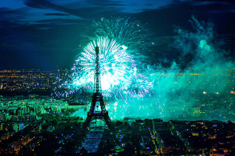Fireworks with scenery