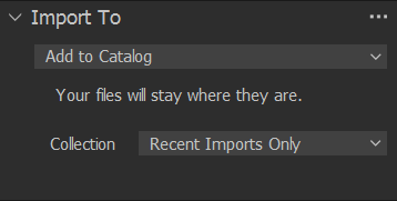 Importation types in the catalog