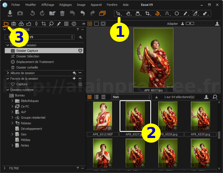 Capture One - Sélection/suppression des photos