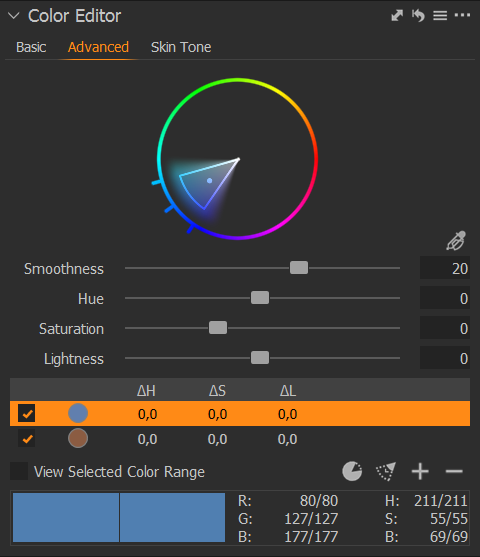 Color Editor of Capture One