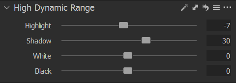 Hight Dynamic Range tool of Capture One