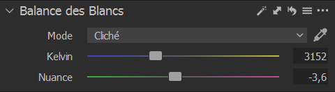 Outil pour ajuster la balance des blancs sur capture One