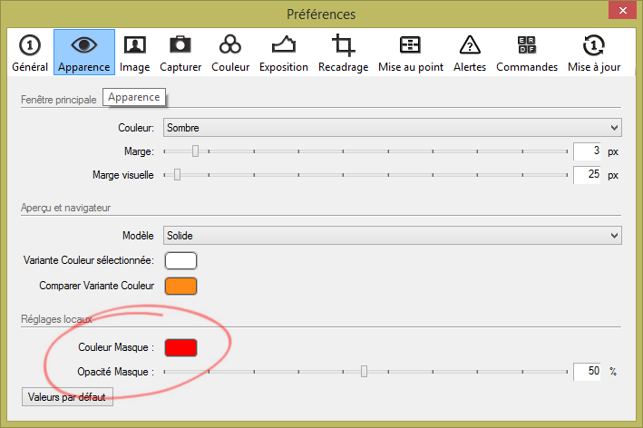 Préférences de Capture One