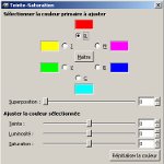 Commande teinte et saturation dans Gimp